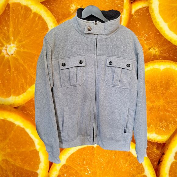 NWT SouthPole Heather Gray Full Zip Fleece Lined Sweatshirt Size XL - Picture 1 of 10